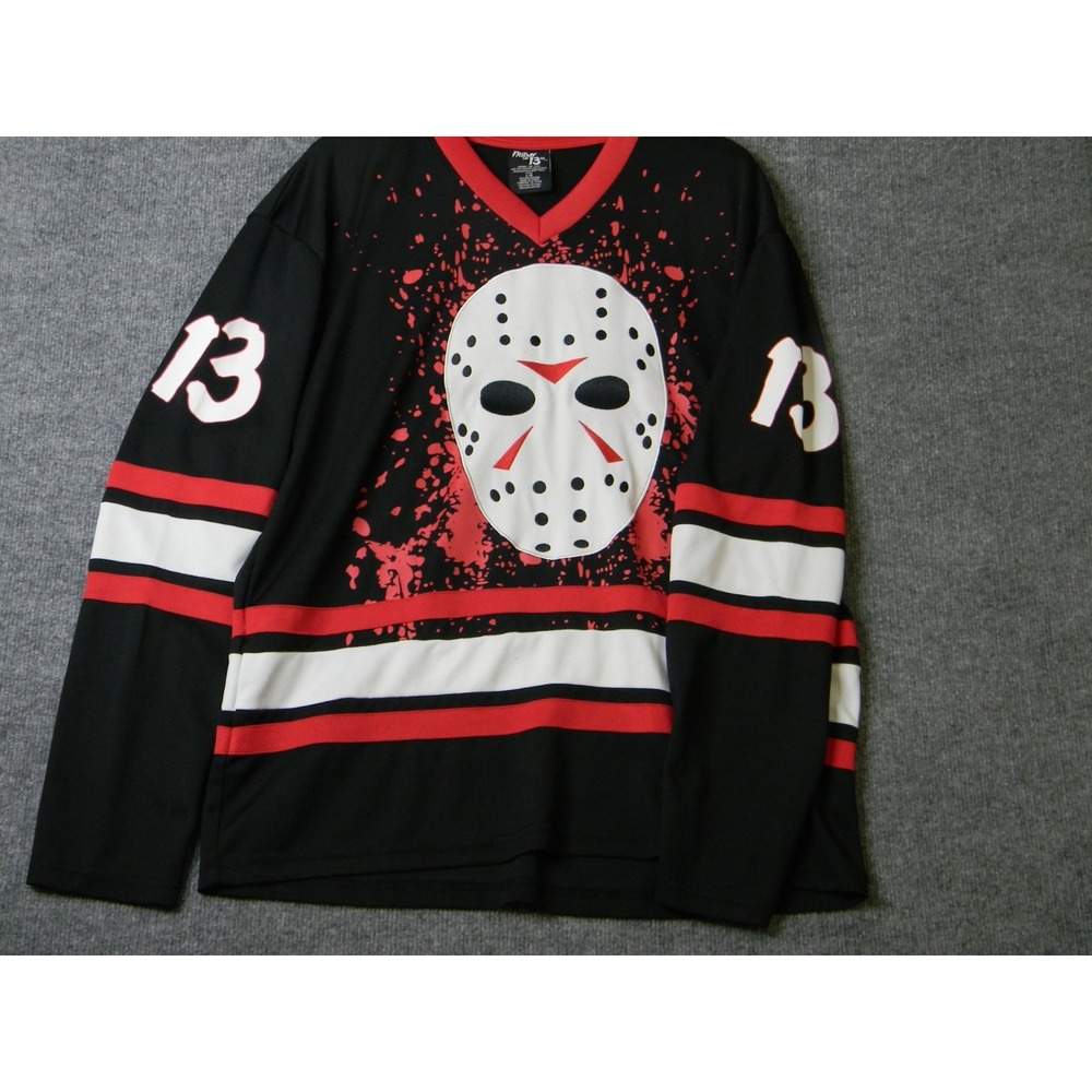 Friday the 13th Jason Voorhees Hockey Jersey Large Black Horror Halloween